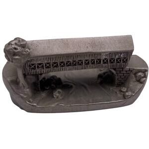 Pewter Covered Bridge Vtg Miniature Metal Hudson 1984 USA 4185 PW Baston Jr